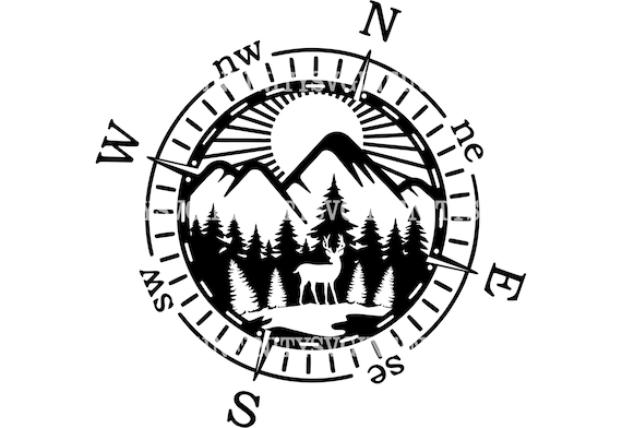 Compass SVG Vintage Compass Nature Lover Travel Lover Compass