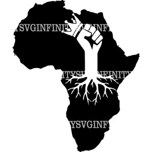 Afro Roots SVG, Black Fist met Kroon SVG, Black History, Remember Your Roots, Gebalde Vuist, Black Power, Black is Dope, Afro-Amerikaans