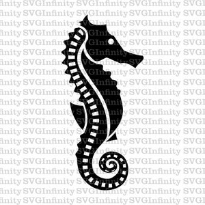 Seahorse SVG, Seahorse Silhouette, Seahorse Clipart, Sea Animals, Nautical, Silhouette Cut File, svg For Cricut, png, eps, Instant Download
