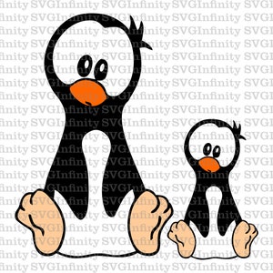 Pinguins SVG, Mãe e bebê pinguins SVG, pinguins clipart, silhueta de pinguim, pinguins cricut, pinguins fofos, arquivo de corte de silhueta cricut