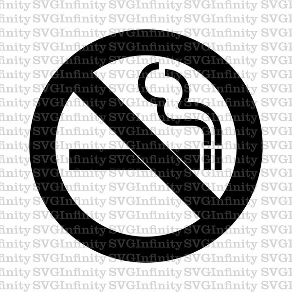 No Smoking SVG, Warning Sign SVG, Non Smoking Area SVG, Smoking Forbidden Sign, Warning Image, Silhouette cut file, svg For Cricut, png, eps