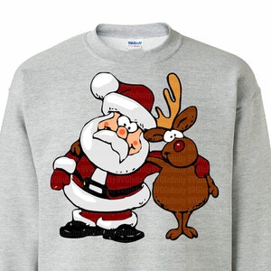 Santa and Reindeer svg, Christmas SVG, Santa svg, Santa&#39;s Reindeer svg, Merry Christmas svg, cutting file for Silhouette Cameo or Cricut