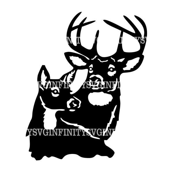 Deers SVG, Deer Couple SVG, Wildlife SVG, Adventure svg, Deer Clipart, Deer Cricut, Hunting, Nature, Buck and Doe svg, Deer Couple Clipart