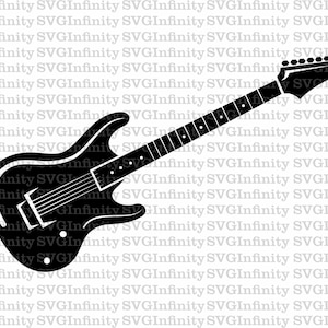Electric Guitar SVG, Guitar Silhouette svg, Guitar clipart svg, Music svg, svg For Cricut, Silhouette Cut File, png, eps, Instant Download