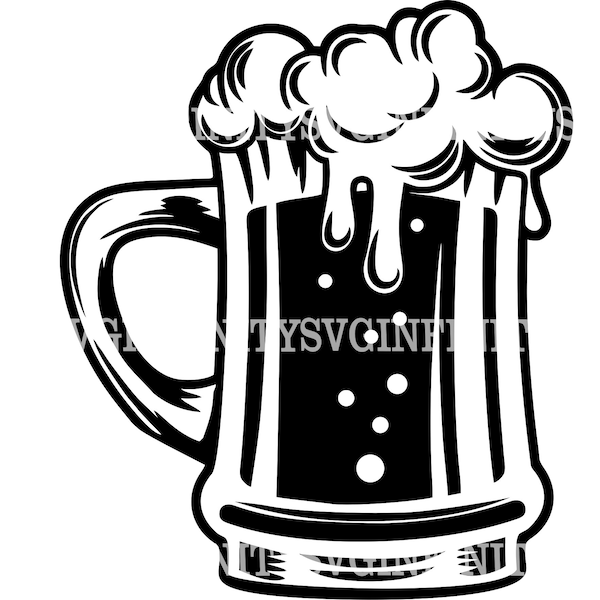 Beer Mug SVG, Beer SVG, Mug of Beer SVG, Beer Clipart, Beer Mug Clipart, Beer Mug Cricut, Beer Mug Silhouette, Silhouette Cricut cut file