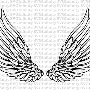 天使の羽 SVG、天使の羽 クリップアート、天使の羽 デザイン、天使 svg、聖人 svg、聖なる、神聖な、シルエット Cricut カット ファイル、png、eps、dxf、pdf