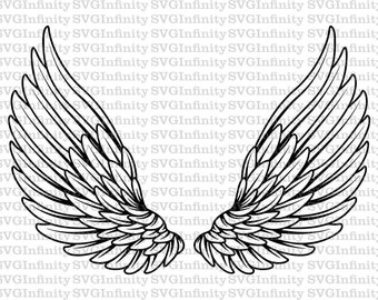 Angel Wings SVG, Angel Wings Clipart, Angel Wings design, Angel svg, Saint svg, Holy, Hallow, Silhouette Cricut cut file, png, eps, dxf, pdf