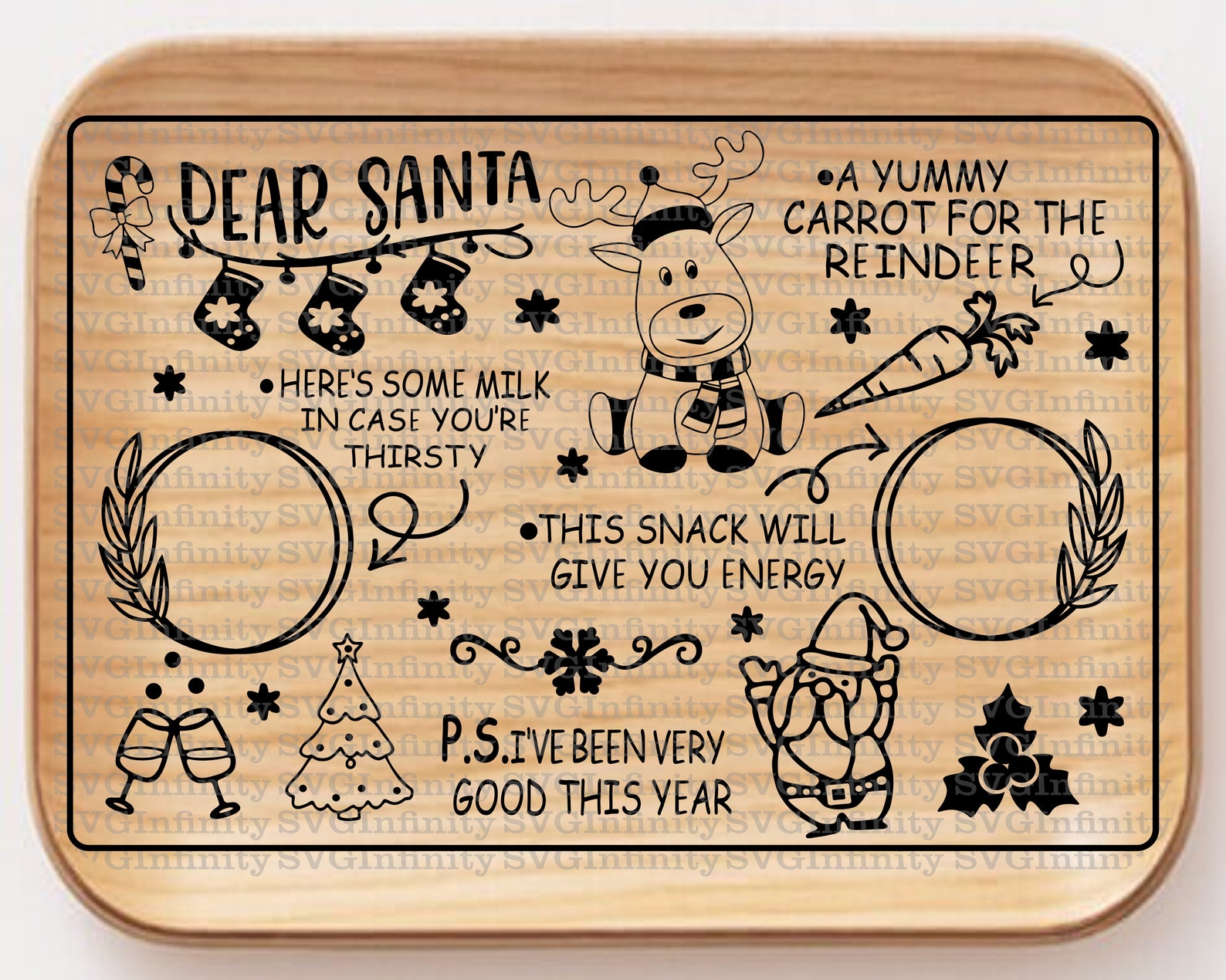 Dear Santa Christmas Tray SVG Cookies for Santa SVG - Etsy
