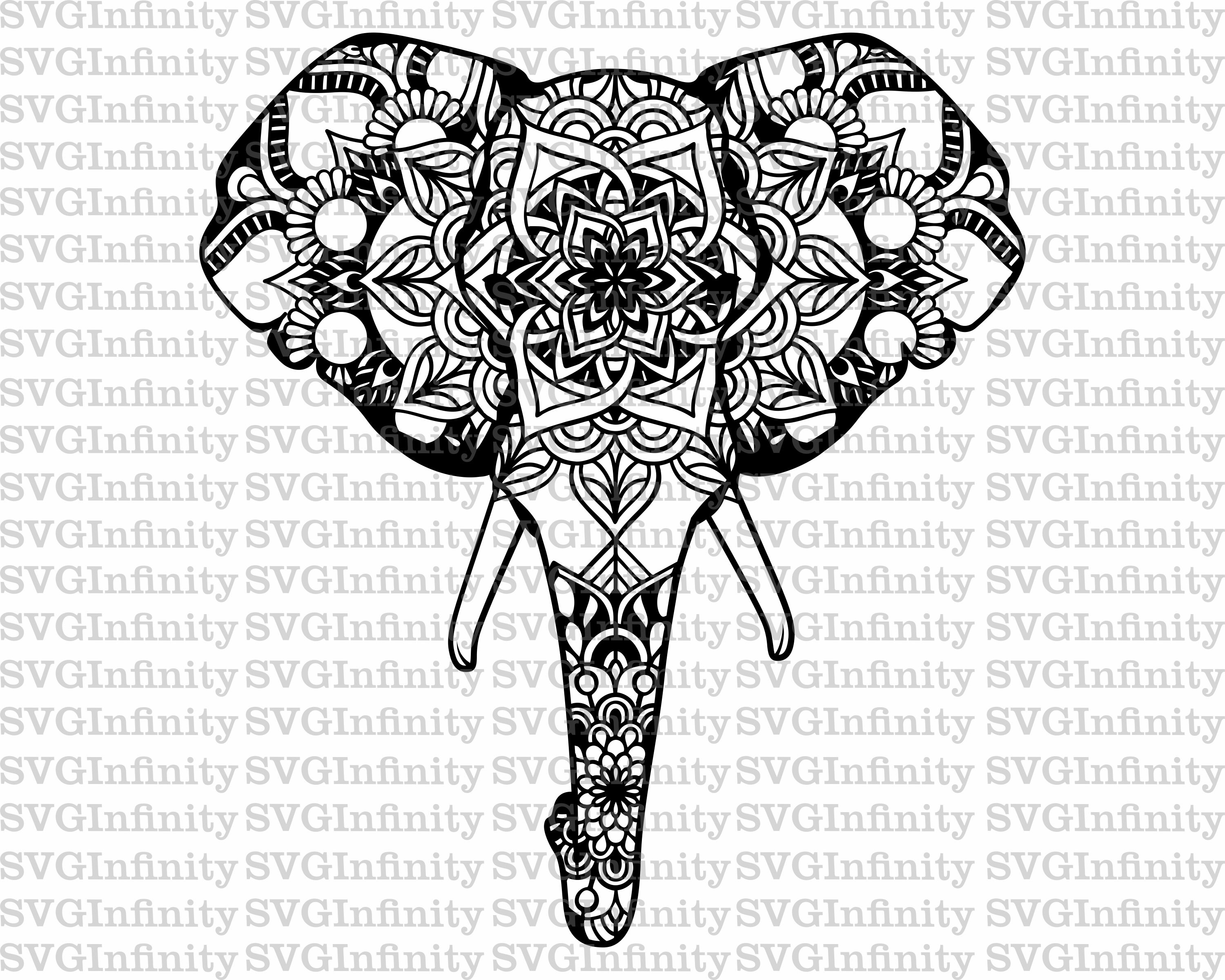 Elephant Mandala SVG Elephant Head SVG Ethnic Elephant Svg - Etsy