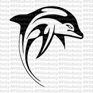 Jumping Dolphin SVG, Dolphin Silhouette, Dolphin Clipart, Animaux, Silhouette Cut File, svg Pour Cricut, png, eps, Téléchargement numérique instantané