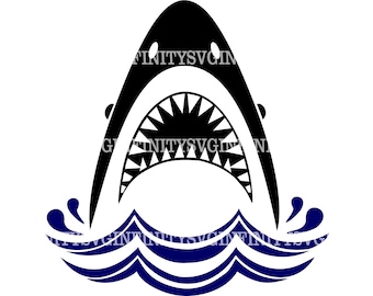 Hajkäkar SVG, hajhuvud SVG, haj Clipart, haj Cricut, hajsilhuett, mördarfisk, rovdjur, silhuett Cricut klippfil, png