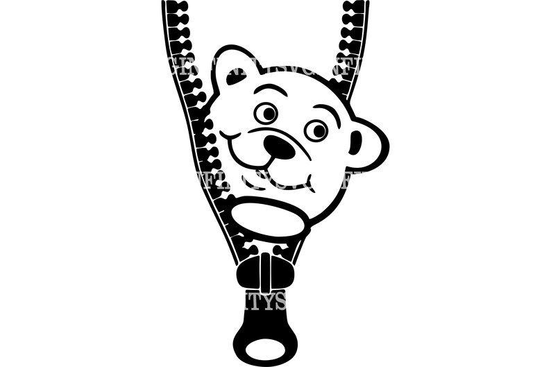 Teddy Bear Zipper SVG Teddy Bear Clipart Teddy Bear Cricut Etsy