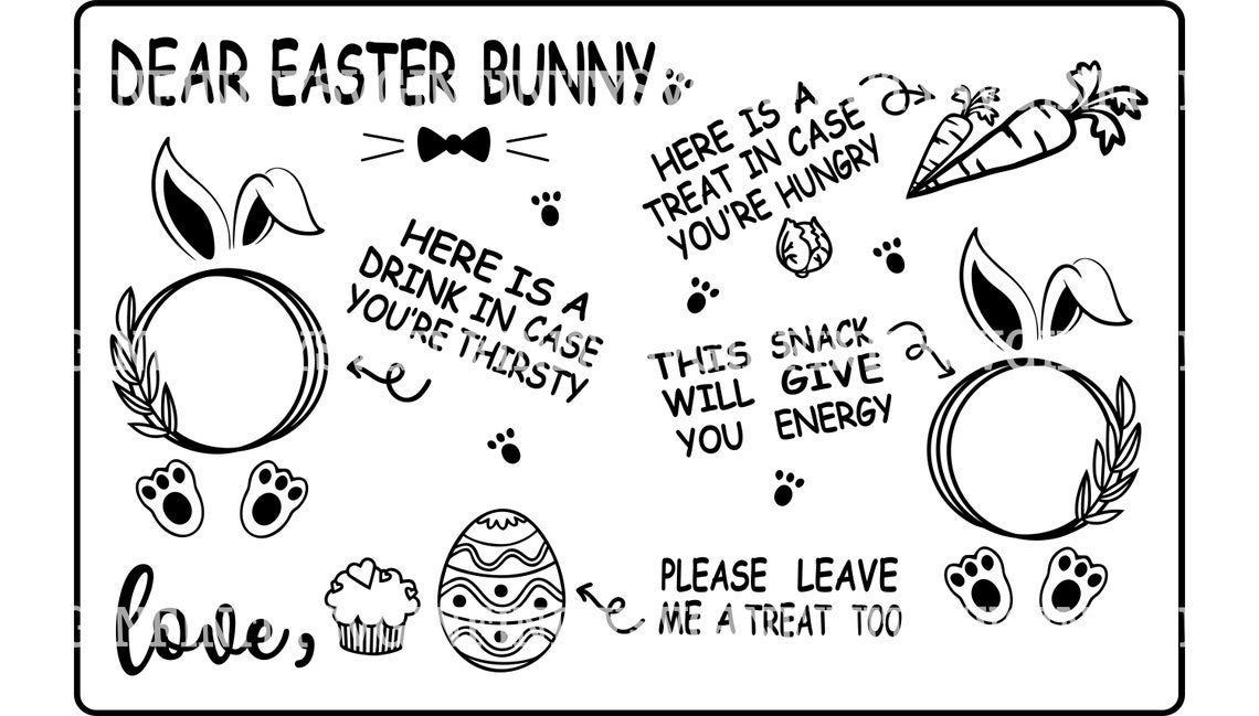 Dear Easter Bunny Tray SVG Easter Cutting Board SVG Easter Etsy