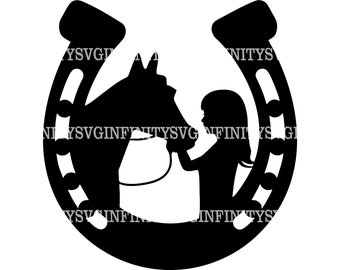Häst och flicka SVG, bara en tjej som älskar hästar SVG, kvinna hästälskare SVG, hästsko svg, häst Clipart, häst Cricut, hästsilhuett