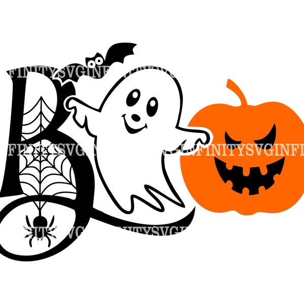 Boo Ghost SVG, Halloween SVG, Funny Ghost SVG, Pumpkin svg, Bat svg, Spider svg, Web svg, Funny Halloween svg, Ghost Clipart, Ghost Cricut