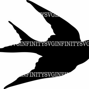 Schwalbe SVG, Fliegender Vogel SVG, Schwalbe Clipart, Schwalben Silhouette, Schwalbe SVG, Silhouette Cricut Cut Datei, png, dxf, eps, pdf