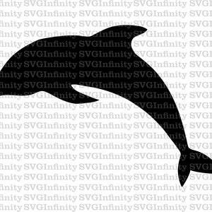 Springender Delfin SVG, Delfin Silhouette, Delfin Clipart, Tiere, Silhouette Plotterdatei, svg Für Cricut, png, eps, Sofort Download