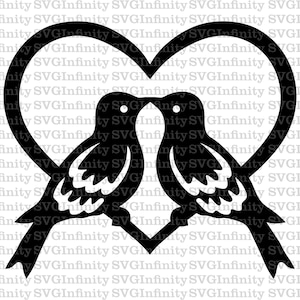 Herz und Vögel SVG, Vögel Herz SVG, Liebe Vögel SVG, Valentinstag svg, VogelPaar, Valentinstag Vogel Herz, Vogel Silhouette, Vogel Clipart