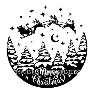 Buon Natale SVG, Felice Anno Nuovo SVG, Santa Slitta con Renna, Vacanze Invernali, Clipart di Natale, Cricut di Natale, Clipart di Capodanno