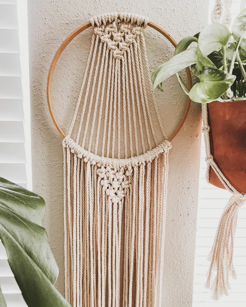 Macrame Wall Hanging Hoop Macrame Wall Hanging Macrame Etsy