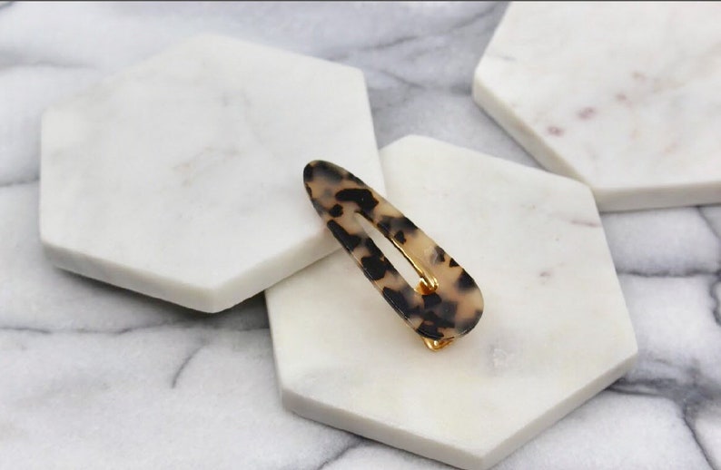 3 Pieces Set! Hair Accessories Triangle /& Rectangle Acrylic hair barrette clip Light Tortoise Shell Hair Clip Barrette