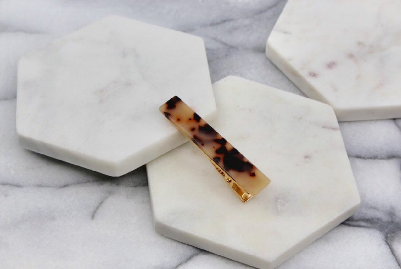 3 Pieces Set! Hair Accessories Triangle /& Rectangle Acrylic hair barrette clip Light Tortoise Shell Hair Clip Barrette