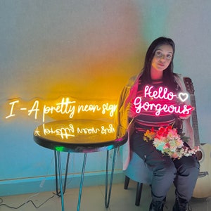 Custom Neon Sign to Personalize Your  Home decor , Neon Sign , Custom  Neon Signs , Neon Sign forroom decor , Pink Neon sign