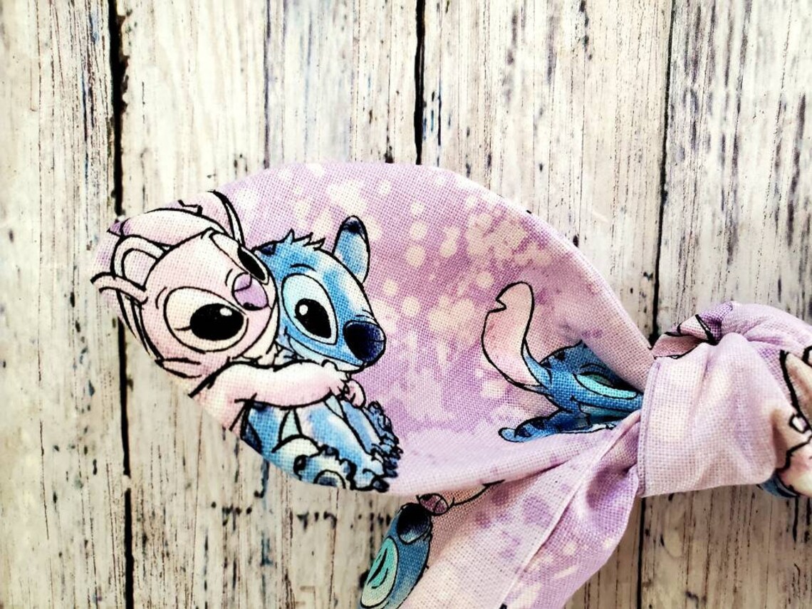 Disney Stitch and Angel Knotty Bow Headband Disney Top Knot Etsy