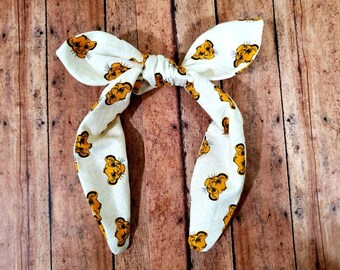Zebra Lion King Simba Knotty Bow Headband, Headband, Disney Headband, Top Knot Headband, Animal Print Headband *PATTERN VARIES*