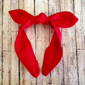 Red Headband, Top Knot Headband, Knotty Bow Headband, Plain Bow Headband*PATTERN VARIES*