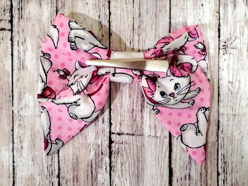 Disney Inspired Marie Bow Disney Inspired Bow ***PATTERN WILL VARY*** Hair Bow Aristocats Bow Hair Clip
