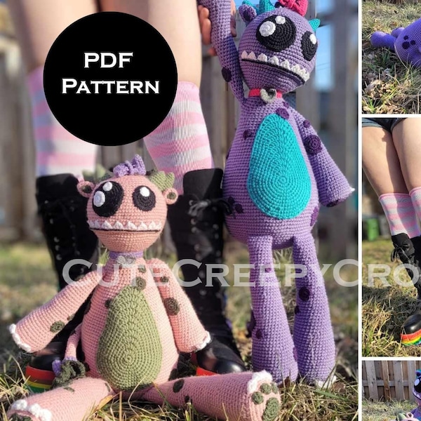 Crochet Pattern, Monster Crochet Pattern, Monster Amigurumi Pattern, Crochet Monster Plushie, Large Crochet Plushie, Monster Plushie Pattern