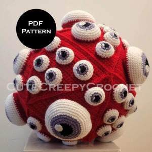 Crochet Pattern, Crochet Eyeball, Crochet Eye Pattern, Eyeball Pillow, Spooky Crochet, Halloween Crochet, Crochet PDF, Eyeball Pattern, PDF