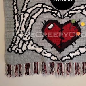 Tapestry Crochet Pattern, Tapestry Crochet, Halloween Tapestry, Skeleton Tapestry, Crochet Pattern, Tapestry Crochet PDF, Crochet PDF