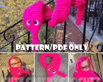 Crochet pattern, Worm Scarf, Worm Crochet Pattern, Crochet Worm Pattern, Crochet Scarf Pattern, Fuzzy Worm, Winter Scarf Crochet Pattern