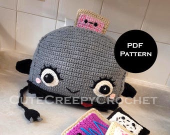 Crochet Pattern, Crochet Toaster Pattern, Crochet Toaster, Toaster Pattern, Toaster Amigurumi, Crochet Pattern PDF, Crochet PDF, PDF Pattern