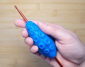 Poignée pour crochet tentacule, Manchon pour crochet, Poignée ergonomique pour crochet, Poignée en silicone, Poignée pour crochet, Poignée pour crochet