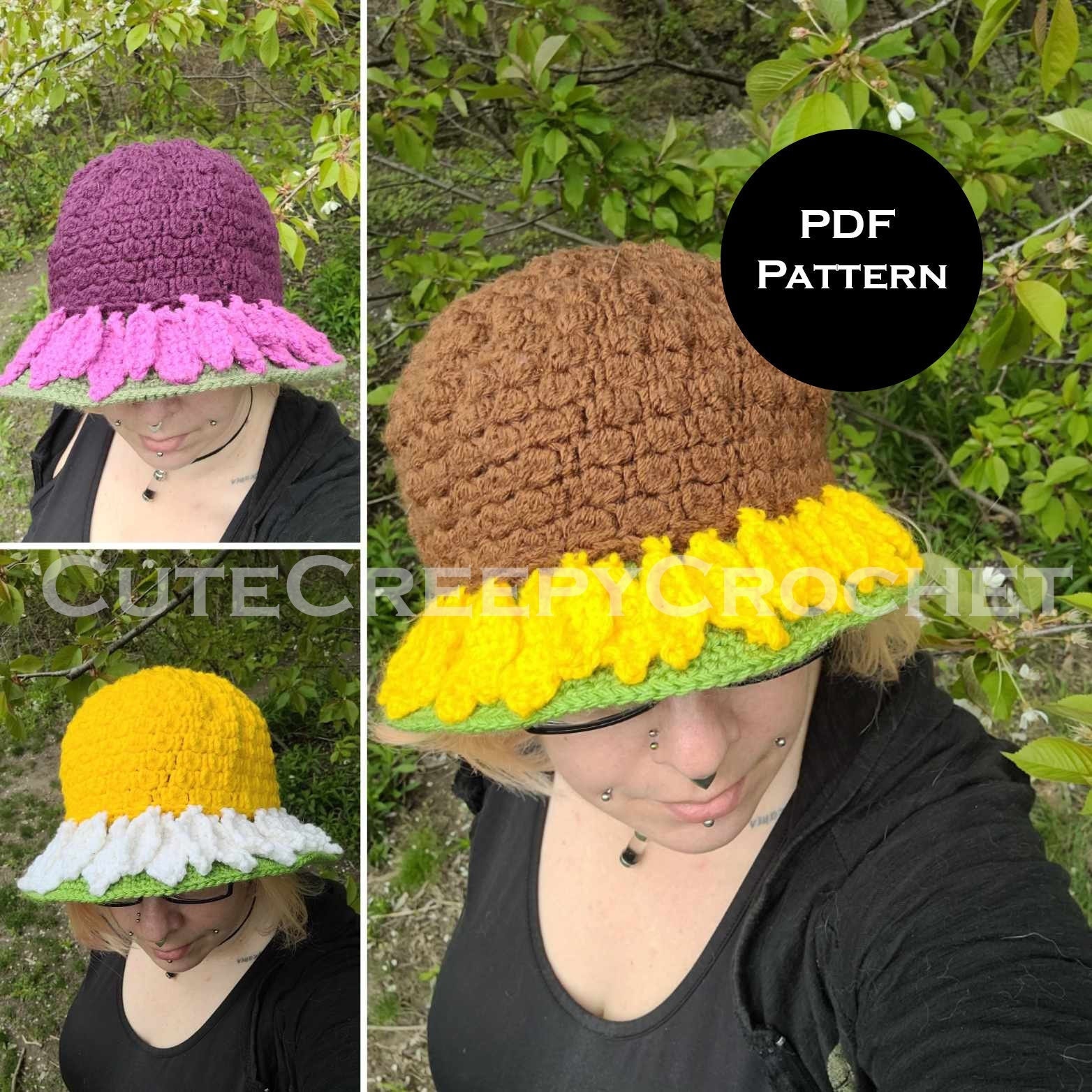 30 Bucket Hat Crochet Patterns for Trendy, Giftable Makes 33 Flower and Daisy Bucket Hat
