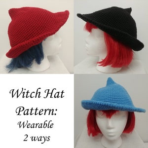 Pattern, Crochet Pattern, Witch Hat Pattern, Witch Hat Crocheted, Crocheted Witch Hat, Crochet Hat, Witch Hat, Witch Cap, Halloweeen Hat