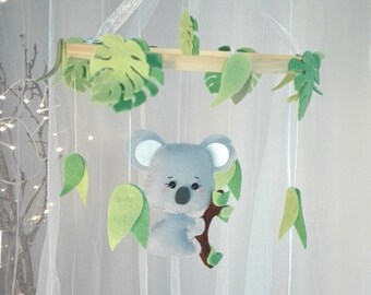 Mobile bébé Koala / Koala mobile / Koala nursery / Crib mobile / Jungle nursery / Safari mobile / Savanna mobile / Play toy / Jouet d'éveil