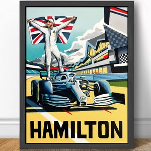 Impresión artística de Lewis Hamilton Mercedes Silverstone - Fórmula 1 - F1