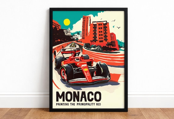 Poster Charles Leclerc Ferrari - Affiche F1, Cadeau Fan, Style Vintage