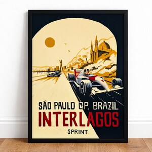 Ayrton Senna Interlagos-Formuła 1 Art Print-F1