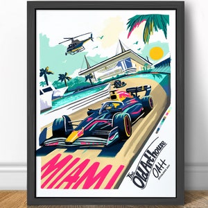 Red Bull X Miami Special Livery - Formula 1 Art Print - F1