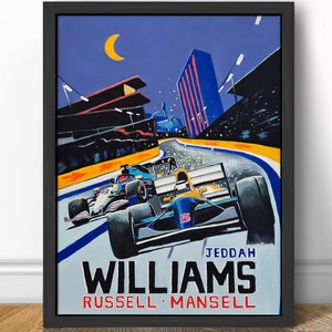 Williams Racing Tribute- George Russell, Nigel Mansell - Formula 1 Art Print - F1