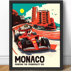 Mônaco 2024, Charles Leclerc - Ferrari - Fórmula 1 Art Print - F1