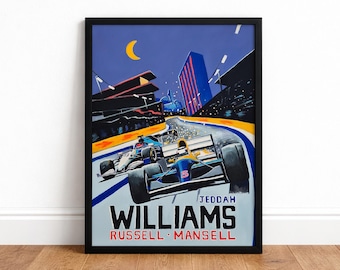 Williams Racing Tribute- George Russell, Nigel Mansell - Formula 1 Art Print - F1