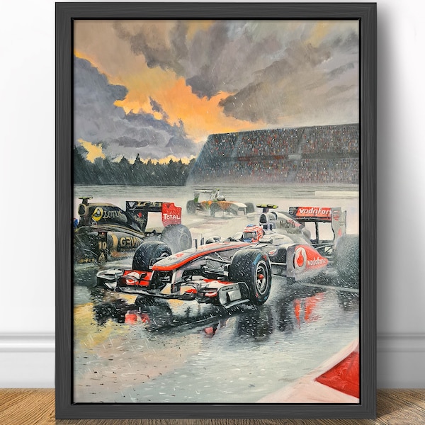 Jenson Button McLaren - Storming to Victory - Canada 2011 Formula 1 Art Print Fine Art Print - F1