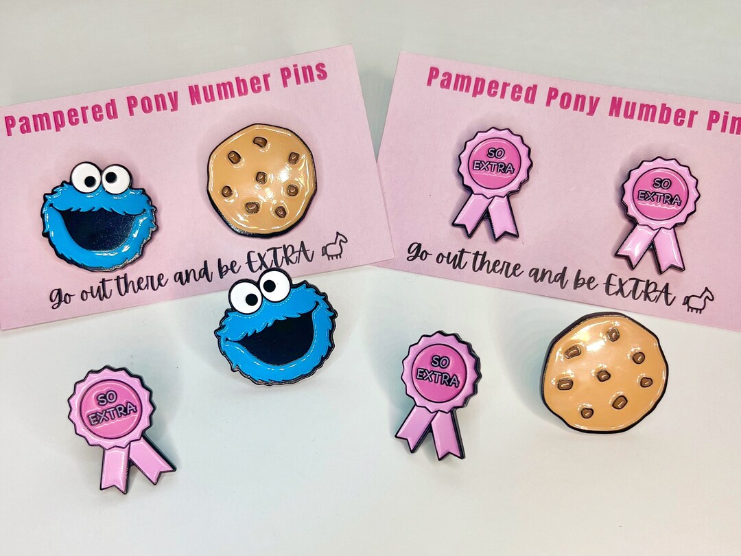 Saddle Pad Number Pins / Cookie Monster Pins / Ribbon Pins/ Back Number
