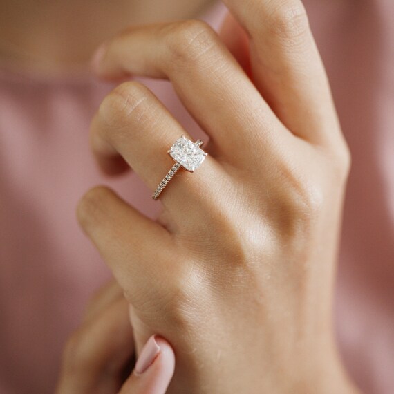 Diamond Engagement Ring Rose Gold Engagement Ring 2 19 Carat Etsy